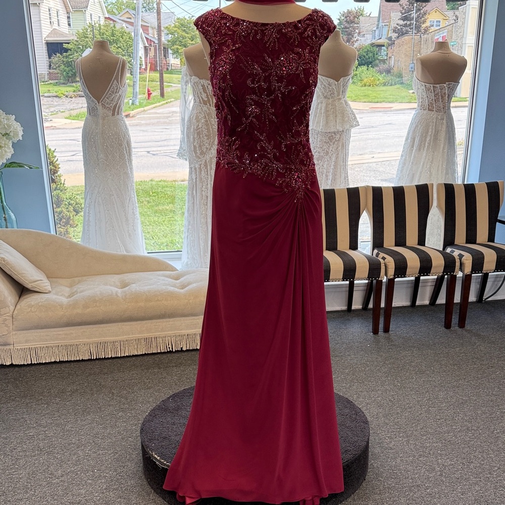 Elegant Burgundy Evening Gown